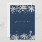 Navy Blue Winter Retirement Silver Snowflakes Kaart (Achterkant)