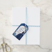Navy Blue Winter Sneeuwvlok Sweet 16e Dank je Cadeaulabel (Met Touw)