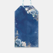 Navy Blue Winter Sneeuwvlok Sweet 16e Dank je Cadeaulabel (Achterkant)