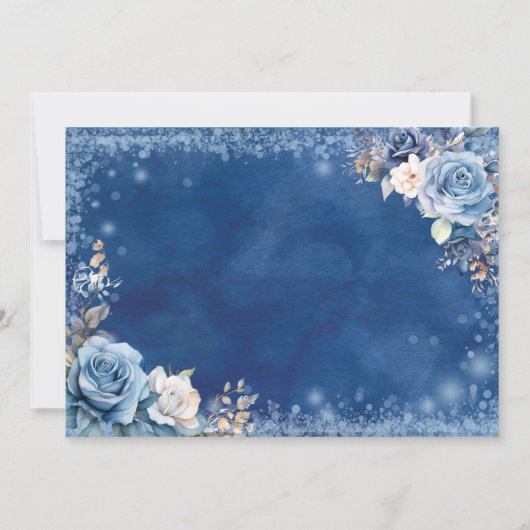 Navy Blue Winter Snowflake Quince Save The Date Kaart (Achterkant)
