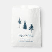 Navy Blue Winter Trees Bedankzakje (Voorkant)