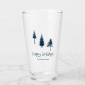 Navy Blue Winter Trees Glas (Voorkant)