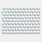 Navy Blue Winter Trees Inpakpapier Vel (Voorkant)