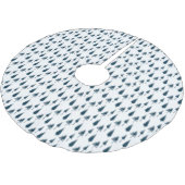 Navy Blue Winter Trees Kerstboom Rok (Gekanteld)