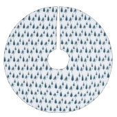 Navy Blue Winter Trees Kerstboom Rok (Voorkant)