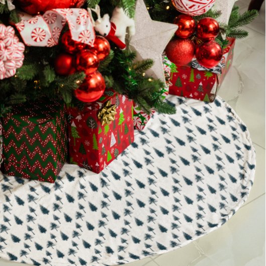 Navy Blue Winter Trees Kerstboom Rok