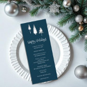 Navy Blue Winter Trees Menu