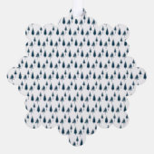 Navy Blue Winter Trees Ornament Kaart (Achterkant)