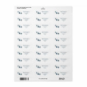 Navy Blue Winter Trees Retouradres Etiket (Full Sheet)