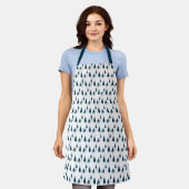 Navy Blue Winter Trees Schort (Gedragen)