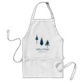 Navy Blue Winter Trees Standaard Schort (Voorkant)