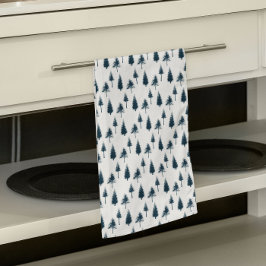 Navy Blue Winter Trees Theedoek