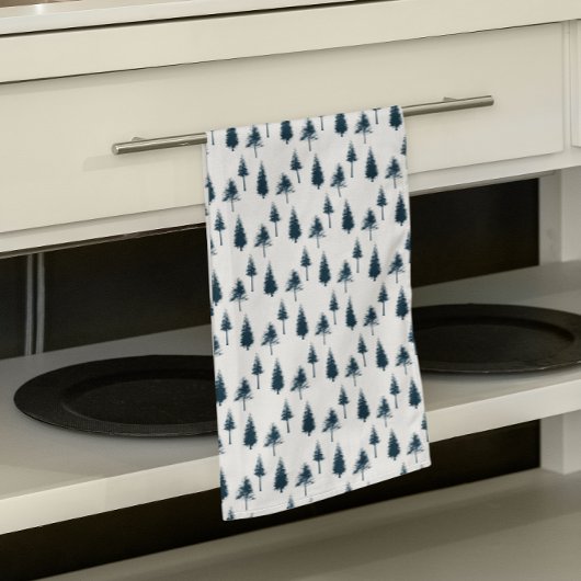 Navy Blue Winter Trees Theedoek