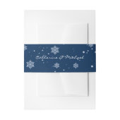 Navy Blue Winter Wonderland Sneeuwvlokken Kerstmis Uitnodigingen Wikkel (Voorkant Voorbeeld)
