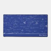 Navy Blue Wiskunde Formulas Vergelijkingen Leraar Bureaumat (Voorkant)