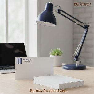 Navy Blue & Witte Strepen Professionele Boetiek Etiket