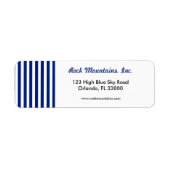 Navy Blue & Witte Strepen Professionele Boetiek Etiket (Voorkant)