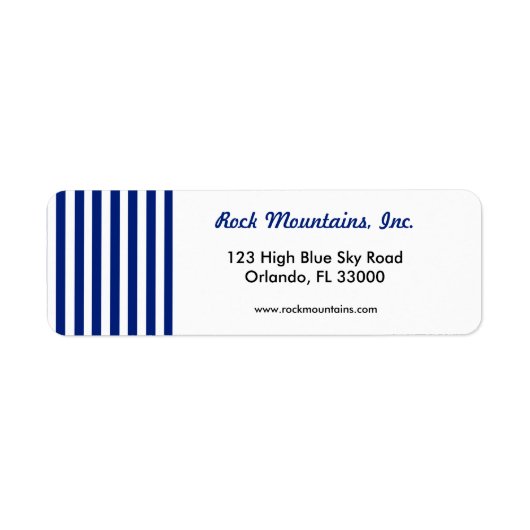 Navy Blue & Witte Strepen Professionele Boetiek Etiket (Voorkant)
