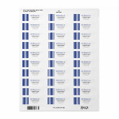 Navy Blue & Witte Strepen Professionele Boetiek Etiket (Full Sheet)