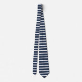 Navy Blue Witte Strepen Stropdas (Achterkant)