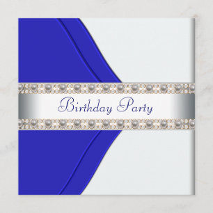 Navy Blue Womans Birthday Party Kaart