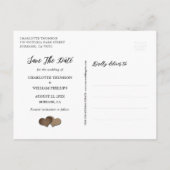 Navy Blue Wood Burlap Wedding Save the Date Aankondigingskaart (Achterkant)