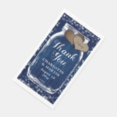 Navy Blue Wood Mason Jar Winter Wedding Dank u Servet (Hoek)