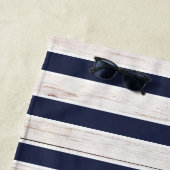 Navy Blue Wood Nautical Anchor Add Boat Name Strandlaken (In situ)