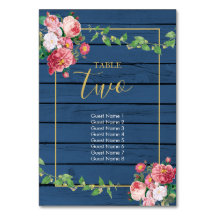 Navy Blue Wood  roze rozen & Gold Wedding