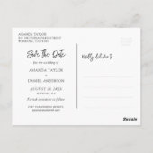 Navy Blue Wood String Lights Wedding Save the Date Briefkaart (Achterkant)