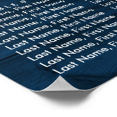 Navy Blue Wood Sunflower Wedding Seating Chart 12 Poster (Hoek)