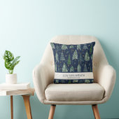 Navy Blue Woodland Forest Sneeuwende Baby Geboorte Kussen (Stoel)