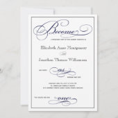 Navy Blue wordt een uitnodiging voor een scriptwed (Voorkant)