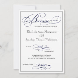 Navy Blue wordt een uitnodiging voor een scriptwed