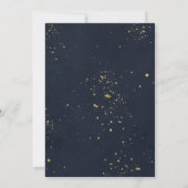 Navy Blue Wreath Gold Glitter First Heilige Commun Kaart (Achterkant)