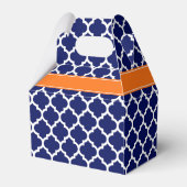 Navy Blue Wt Chevron Pumpkin Quatrefoil 3 Monogram Bedankdoosjes (Achterkant)