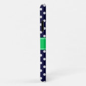 Navy Blue Wt Polka Dot Emerald Green Name Monogram Case-Mate iPhone Case (Achterkant/rechts)