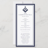 Navy Blue Yacht Club Nautical Menu Programma (Voorkant)