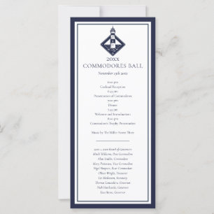 Navy Blue Yacht Club Nautical Menu Programma