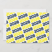 Navy Blue & Yellow 3 foto Afstuderen uitnodiging (Achterkant)