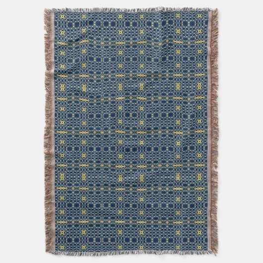 Navy Blue & Yellow Abstract geplakt print 2 Deken (Voorkant Verticaal)