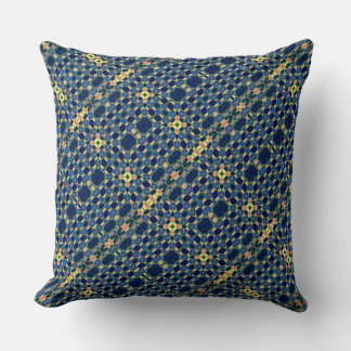 Navy Blue & Yellow Abstract geplakt print 2 Kussen