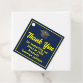 Navy Blue Yellow Afstuderen aangepaste afstudeerfe Bedankjes Labels (In situ)