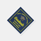 Navy Blue Yellow Afstuderen aangepaste afstudeerfe Servet (Hoek)