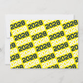 Navy Blue & Yellow Afstuderen foto bekendmaking Kaart (Achterkant)