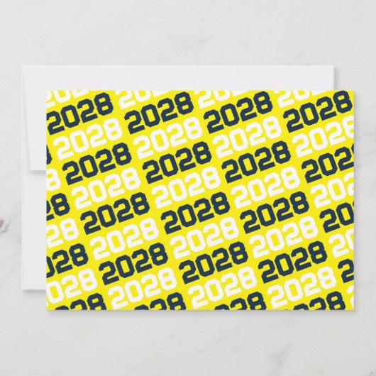 Navy Blue & Yellow Afstuderen foto bekendmaking Kaart (Achterkant)
