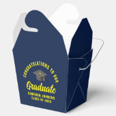 Navy Blue Yellow Custom Graduation Party Fortune Bedankdoosjes (Geopend)