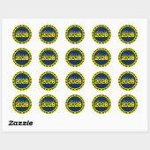 Navy Blue & Yellow Filmstrip Afstuderen Ronde Sticker (Vel)