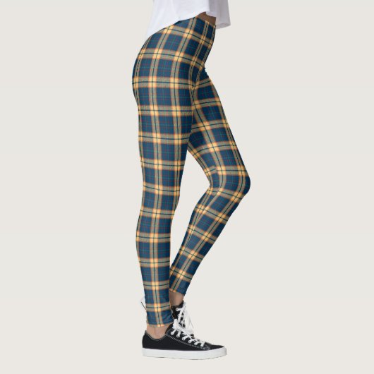 Navy Blue Yellow Madras Pset Leggings (Rechts)