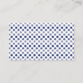 Navy Blue Yellow Polka Dot Wedding Place Cards Plaatskaartje (Achterkant)